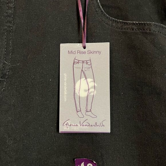 NWT! Gloria Vanderbilt black mid rise skinny jeans - Picture 5 of 12